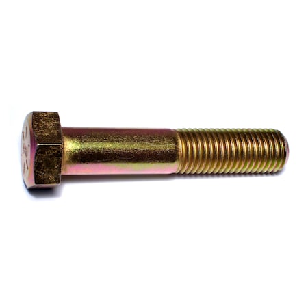 Midwest Fastener Grade 8, 7/8"-9 Hex Head Cap Screw, Zinc Yellow Steel, 4-1/2 in L, 5 PK 00783